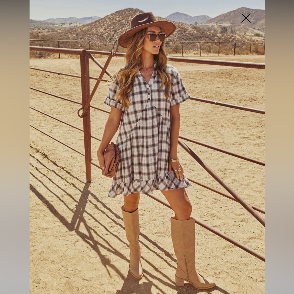 VICI Balinda Plaid Mini Dress